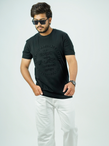 Men’s Embossed Graphic Crew-Neck T-Shirt