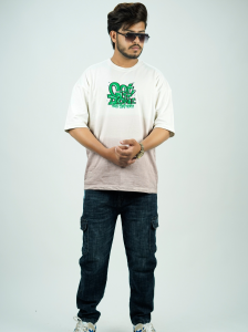 Streetwear Baggy Hosiery Cotton T-Shirt with Gradient & Back Print