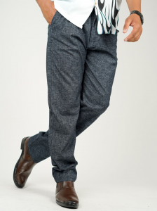 Men’s Linen Blend Pants | Comfortable Straight Fit Trousers with Drawstring Waist