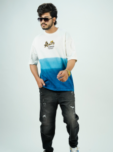 Blue Ombre Baggy Copenhagen Graphic T-Shirt – Streetwear Edition