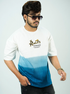 Blue Ombre Baggy Copenhagen Graphic T-Shirt – Streetwear Edition