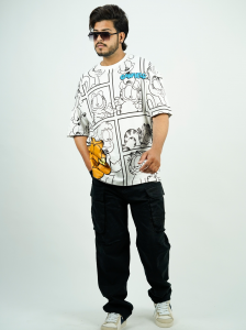 Garfield Oversized Graphic T-Shirt – Cartoon Comic Print, Streetwear Style