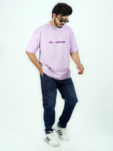 Purple Oversized Baggy Cotton T-Shirt – Streetwear Graphic Tee for Men & Women