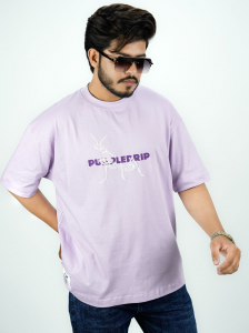 Purple Oversized Baggy Cotton T-Shirt – Streetwear Graphic Tee for Men & Women
