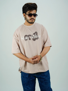 Stay Alive Oversized Graphic T-Shirt – Snake Print | Baggy Cotton Tee for Men