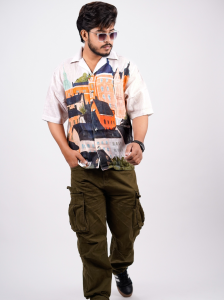 Cityscape Printed Lilian Baggy Shirt – Urban Cool Casual Wear for Men