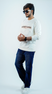 Men’s Premium Off-White Full Sleeve T-Shirt – Comfort, Style & Confidence Combined