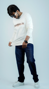 Men’s Premium Off-White Full Sleeve T-Shirt – Comfort, Style & Confidence Combined